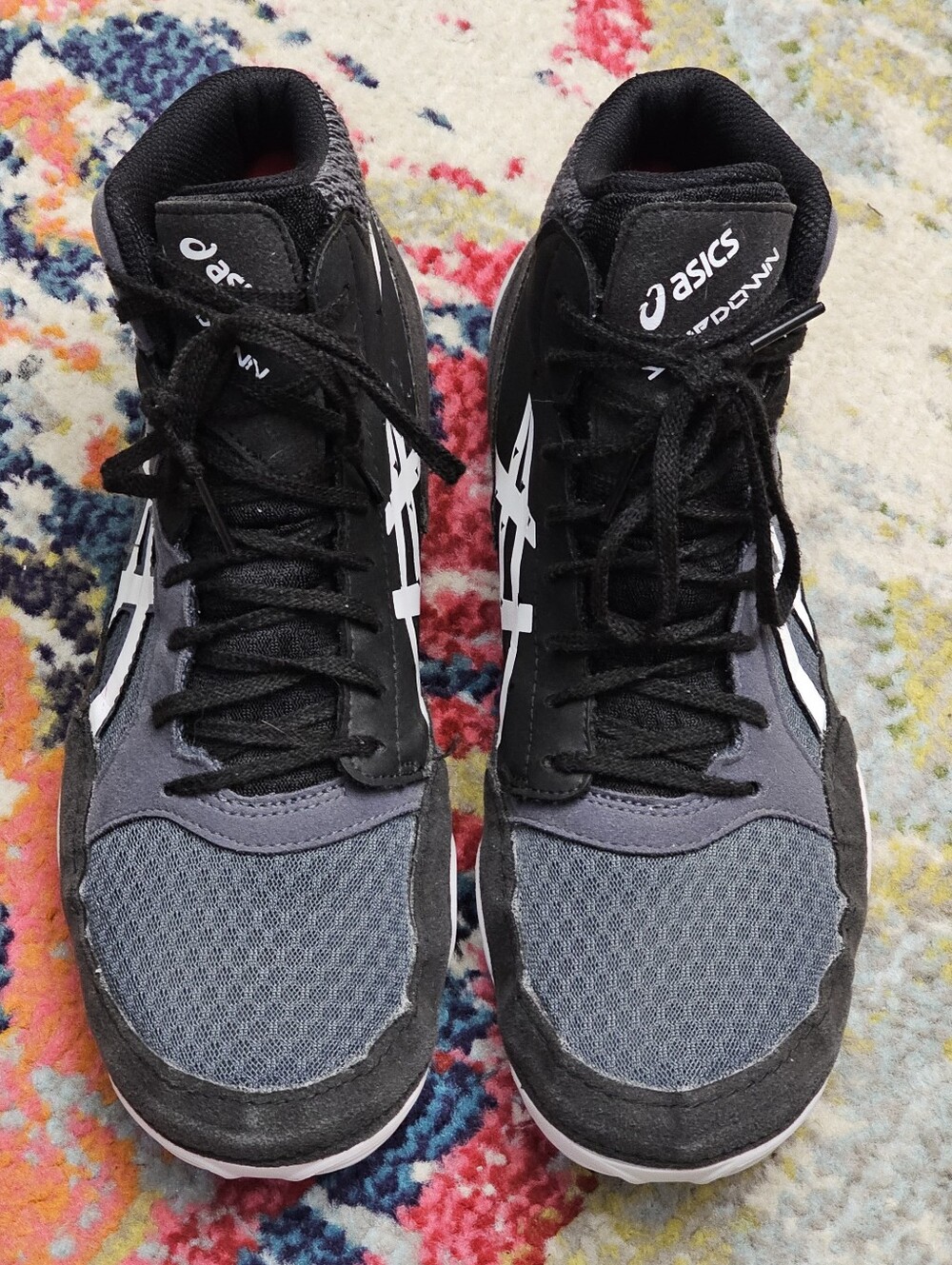 Asics Snapdown 3 Mens Size 9.5 Black White Wrestling Athletic Shoes 1081A031